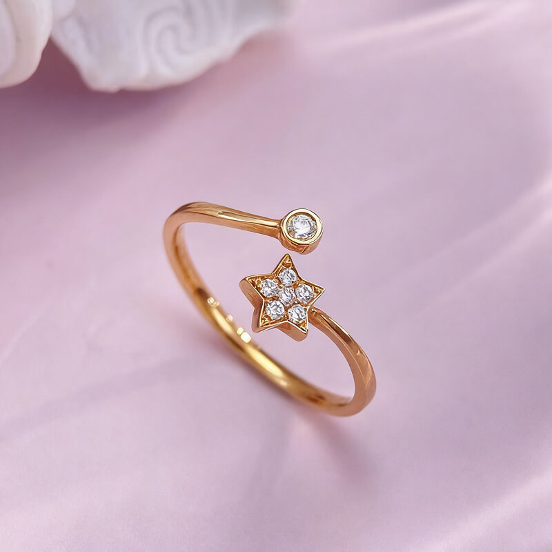 18K-Natural Diamond Ring