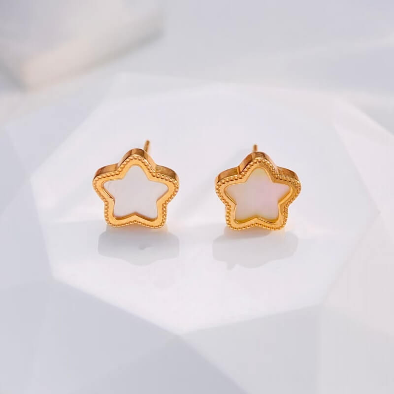 18K-Mother of Pearl Earrings CNC