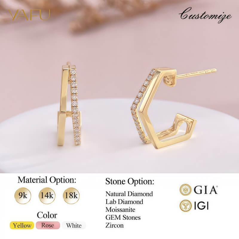 18K-Natural Diamond Earrings